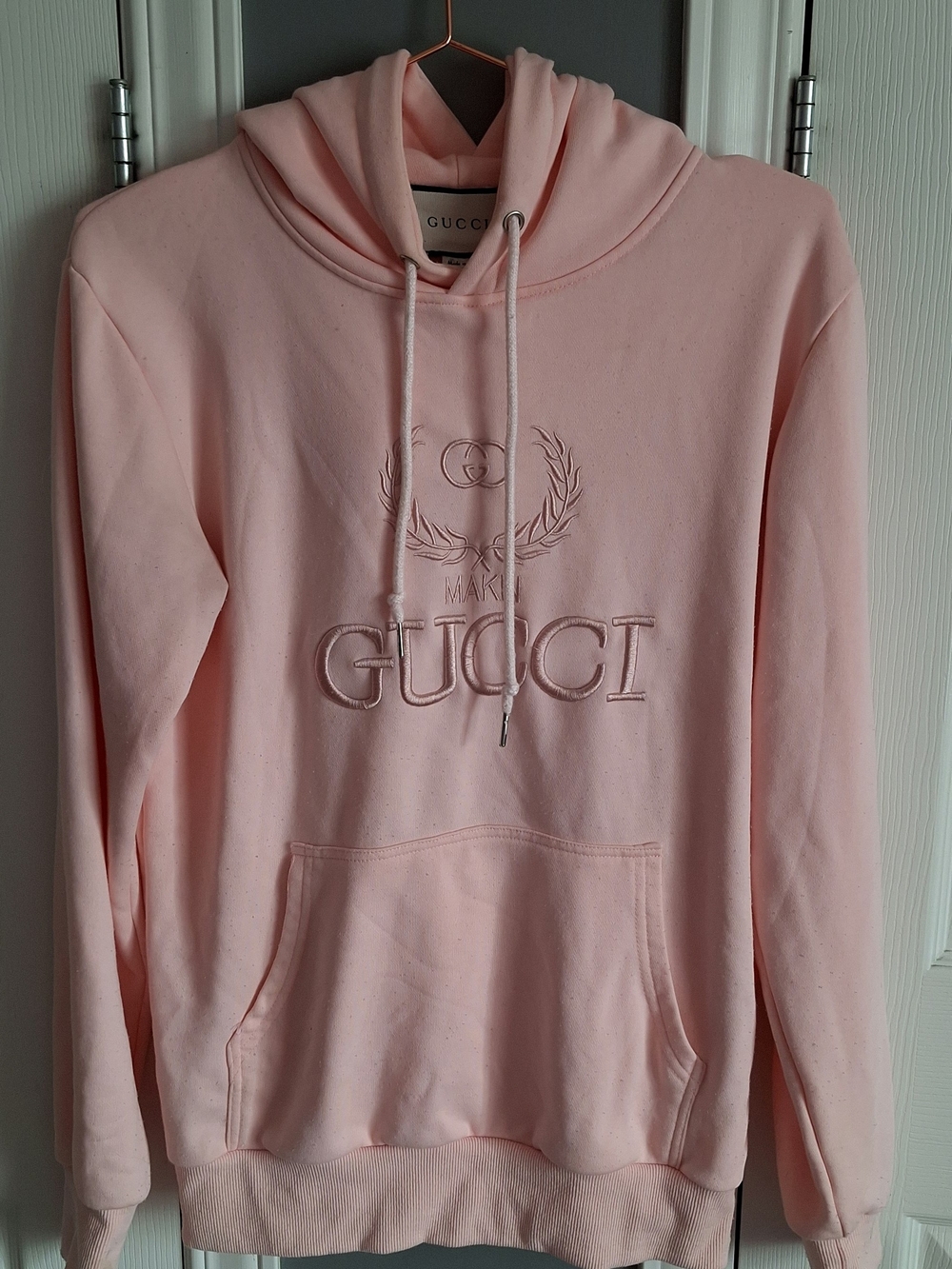 Gucci Light Pink Embossed Logo Hoodie